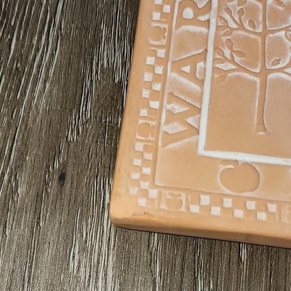 Vintage Terra Cotta Pottery Bread Bun Warmer Stone for Basket trivet wall hanger - Picture 4 of 6